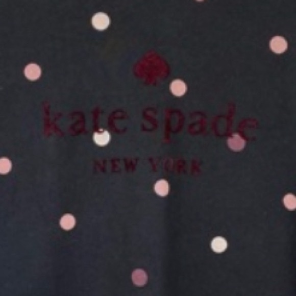 EUC Kate Spade Brooke Street Bakery Dot Black Pink Polka Dot Sweatshirt Small - Picture 15 of 15